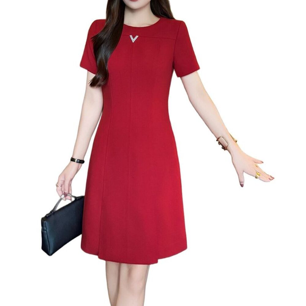 Burryco Womens A-Line Dress, Red